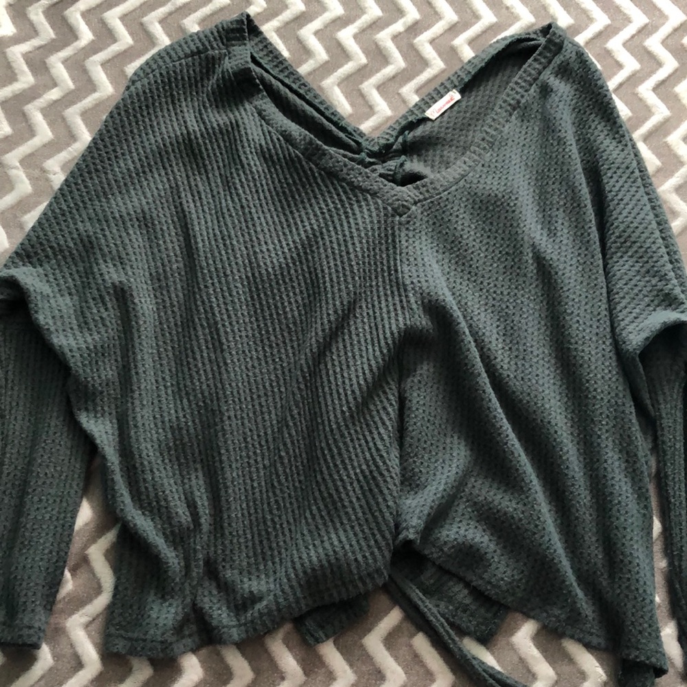 Waffle knit long sleeve